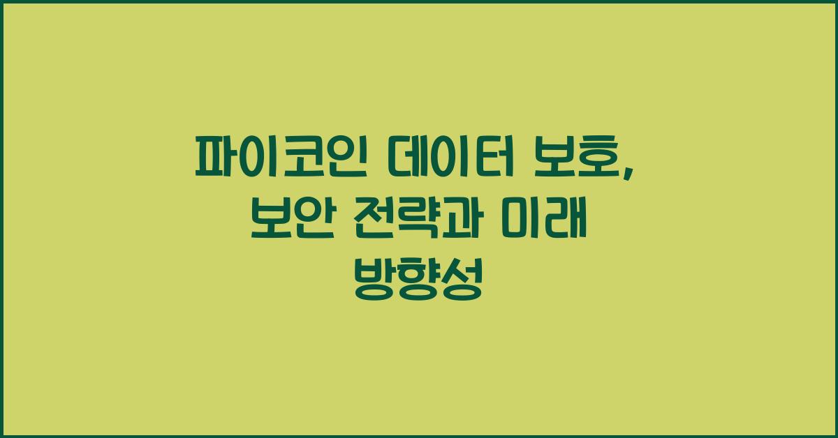 파이코인 데이터 보호