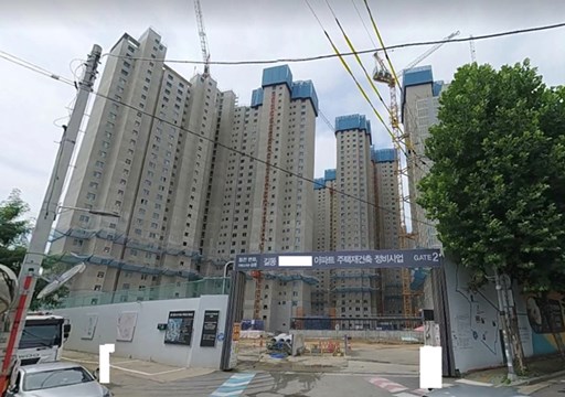 신축중인 서울 길동 아파트 신축현장 카카오맵 캡쳐