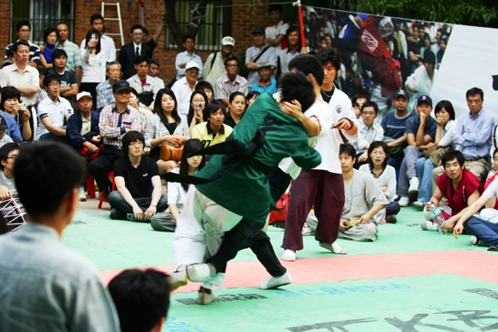 택견 기술 덜미잽이 딴죽