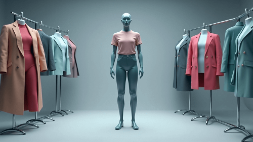 가상 피팅룸에서 옷을 시뮬레이션하는 사용자