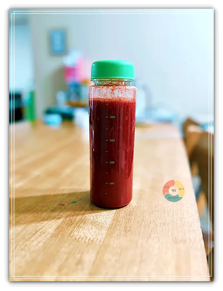 ABC주스-450ml주스-투명플라스틱주스병-초록뚜껑