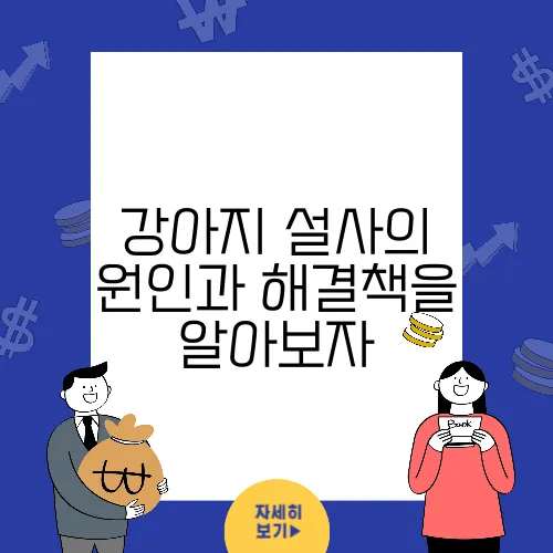 강아지 설사의 원인과 해결책을 알아보자