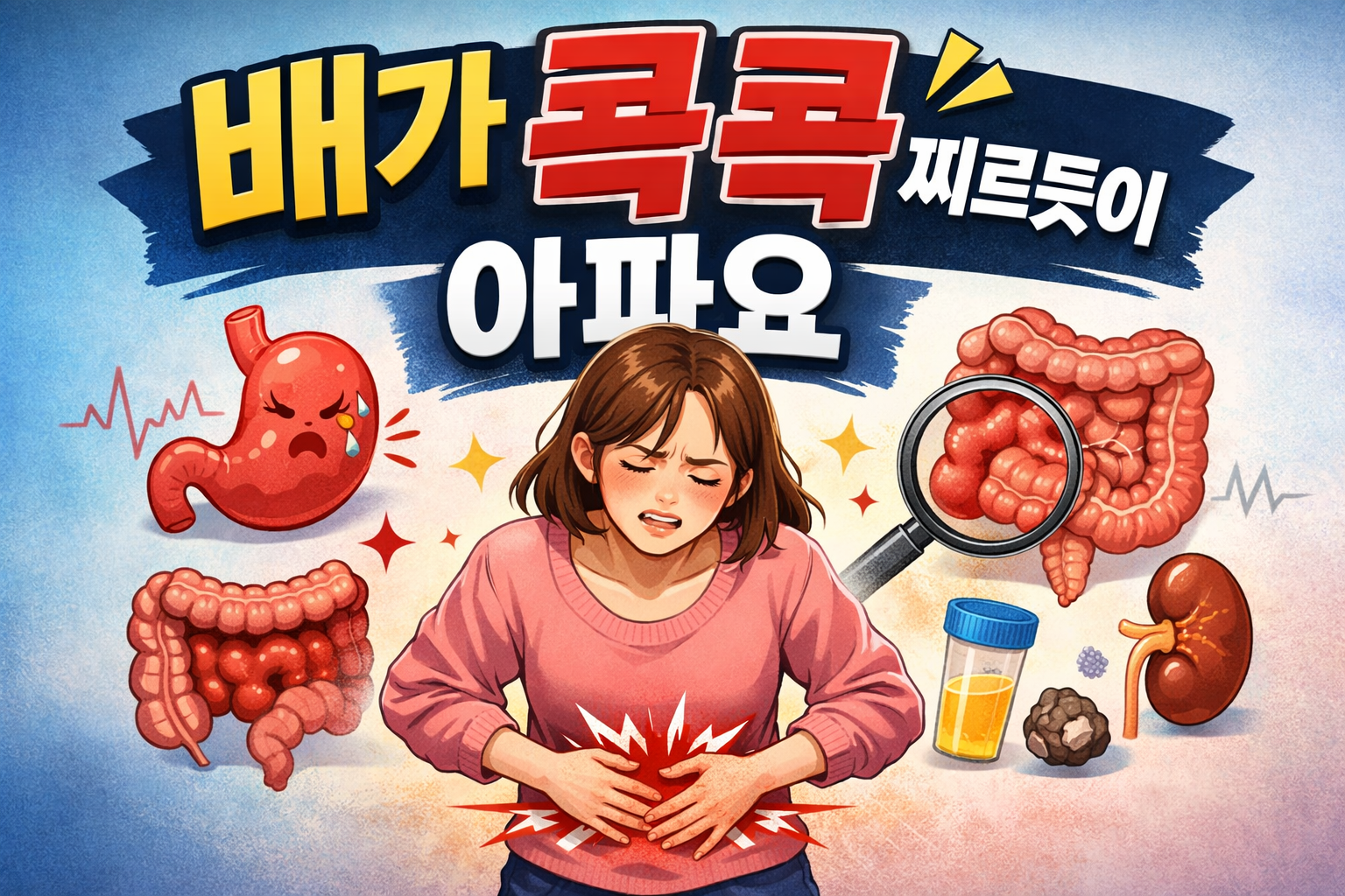 배가 콕콕 찌르듯이 아파요