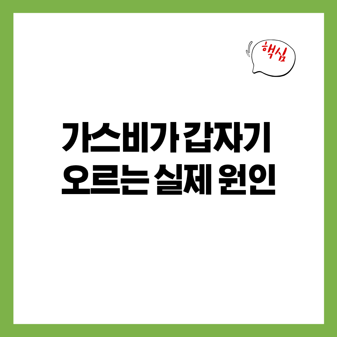 가스비가 평소보다 갑자기 오르는 실제 원인