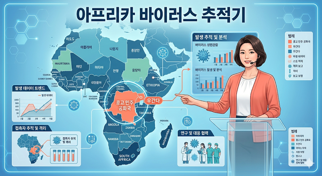 에볼라가 확산 중인 콩고민주공화국과 우간다 지역