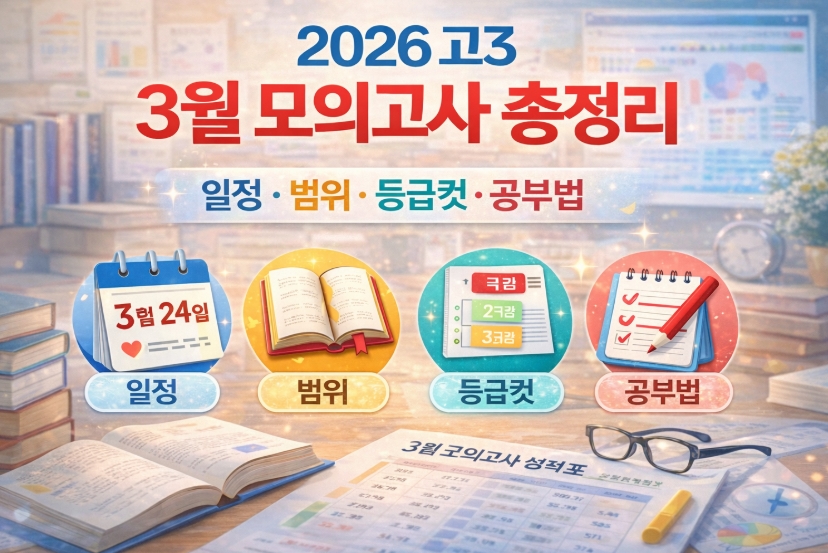 2026 고3 3월 모의고사 총정리｜일정&middot;범위&middot;등급컷&middot;공부법 한눈에