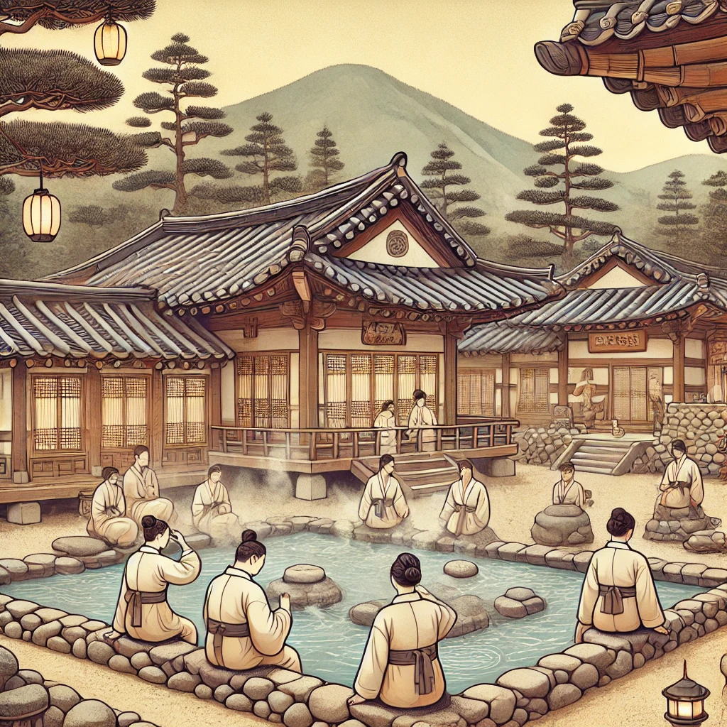 한국 온천 일러스트