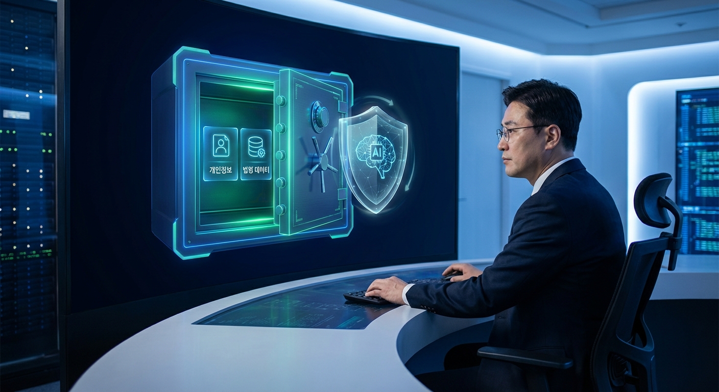 할루시네이션 방지와 개인정보 보호를 위한 AI 보안 시스템의 개념도