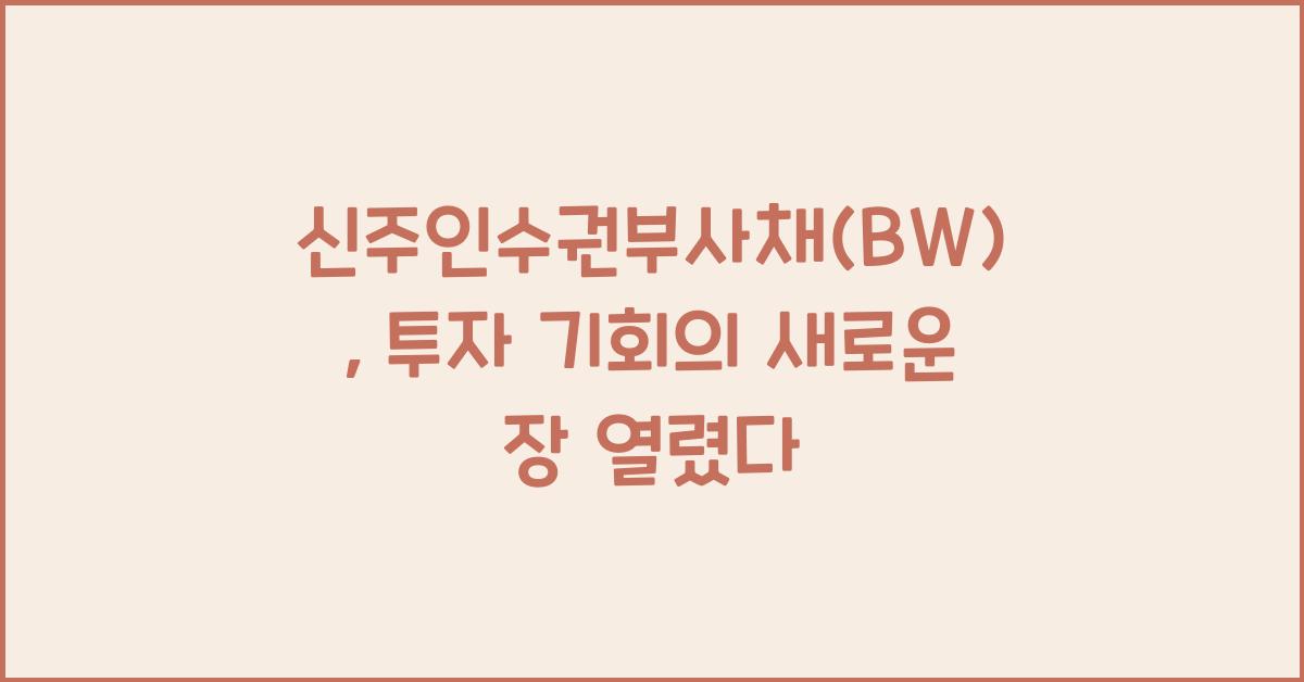 신주인수권부사채(BW)