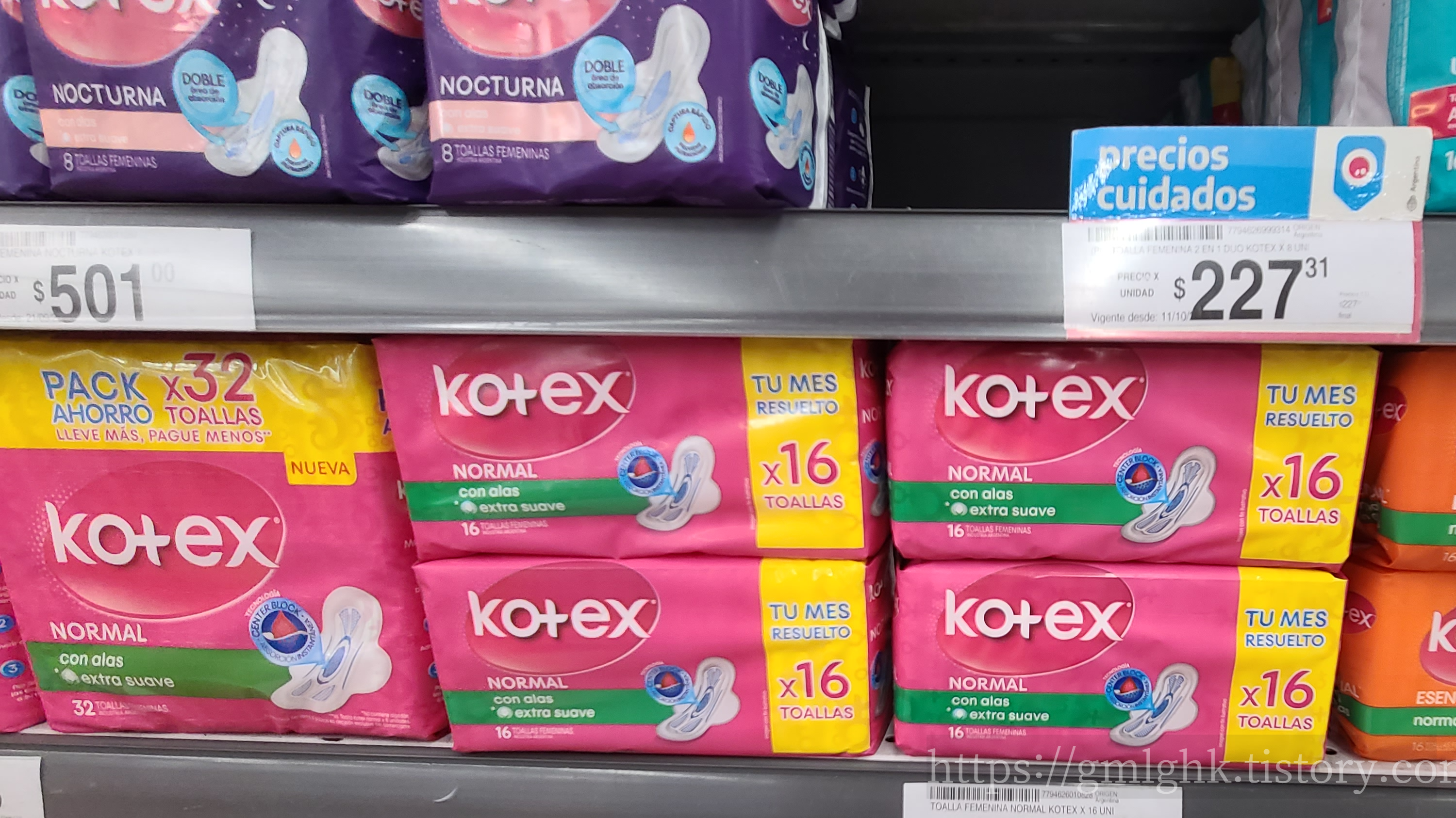 부에노스아이레스 물가 생리대 가격