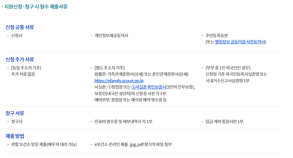 임신사전건강관리검사비지원