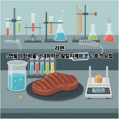 라면: 면발의 탄력을 극대화하는 알칼리제와 온도 충격 요법