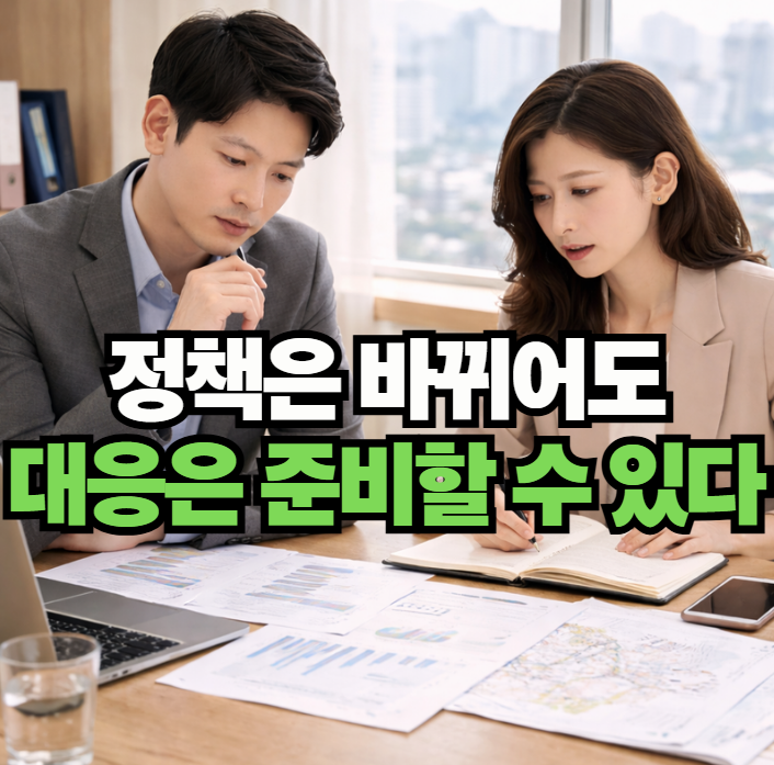 정책 변화를 검토하는 임직원