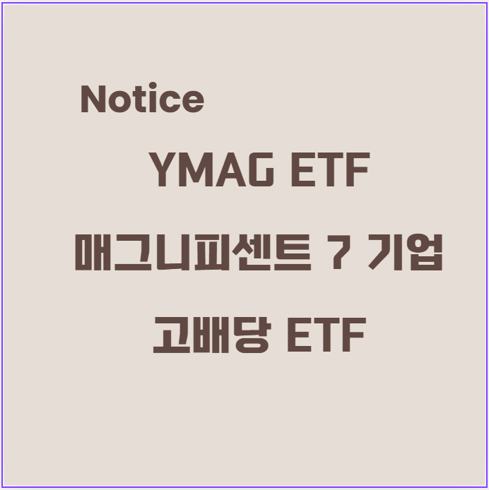 YMAG ETF 매그니피센트 7 기업 기반 고배당 ETF