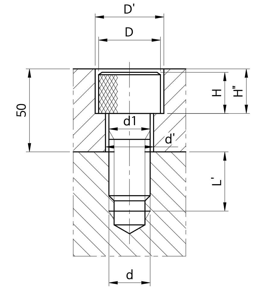 육각구멍붙이볼트-자리파기-치수1
