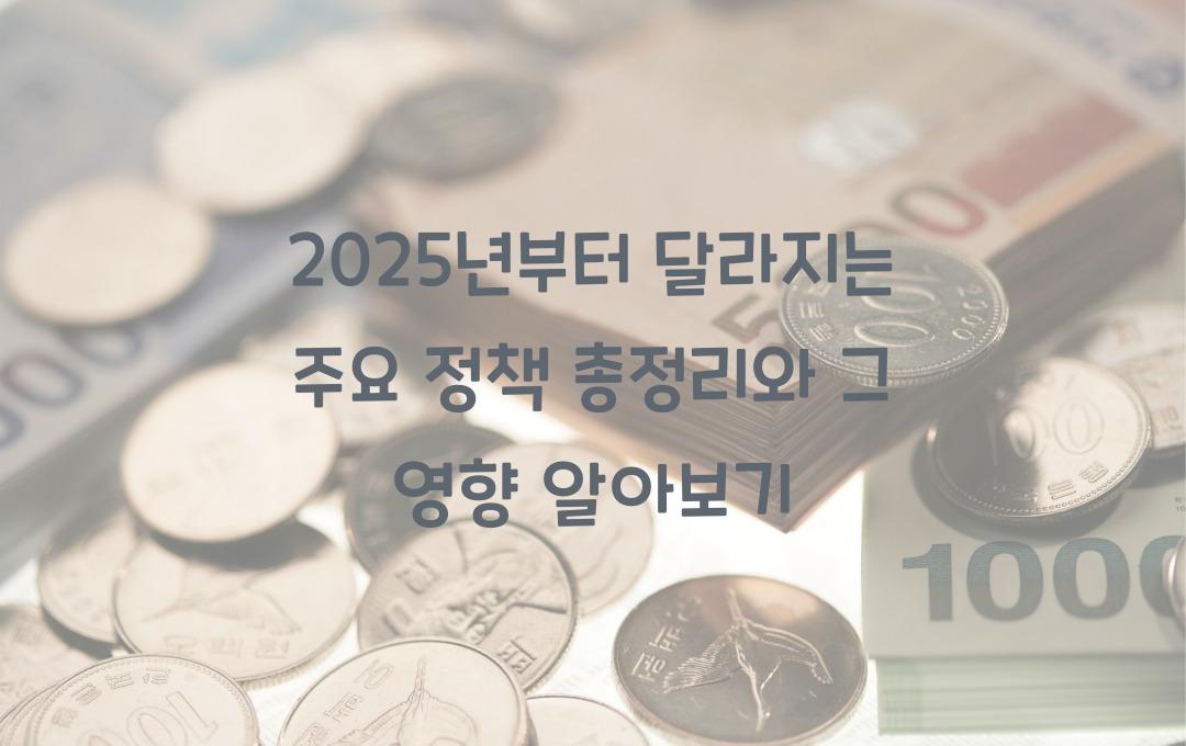 2025년부터 달라지는 주요 정책 총정리와 그 영향