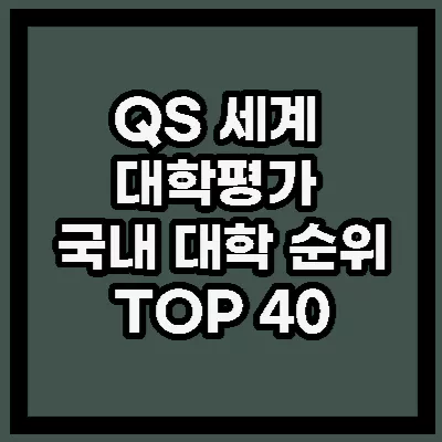 QS 대학평가 순위