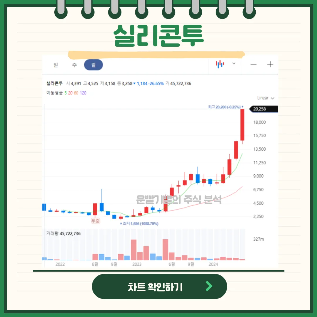 실리콘투 일봉/월봉차트