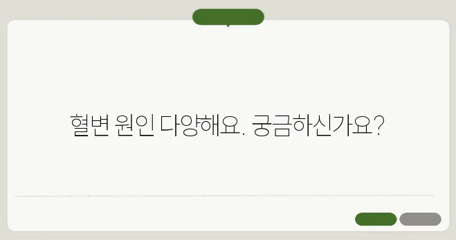 혈변 원인과 질환별 증상