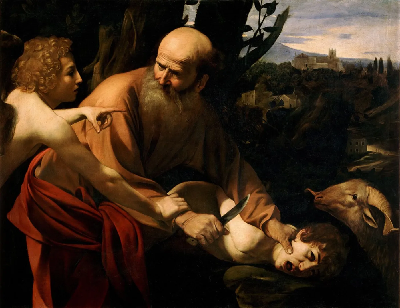 카라바조가 그린 Sacrifice of Isaac을 보여주는 이미지
