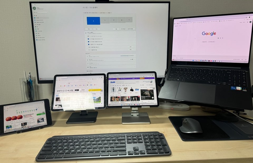 아이패드 추가 3대 연결한 사진