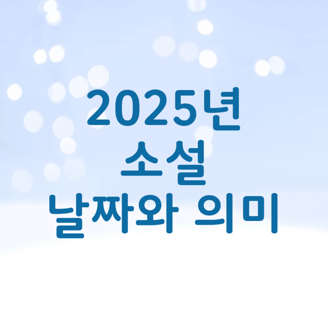 2025 소설 날짜 의미