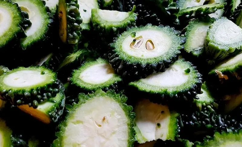 당뇨에 좋은 슬라이스 된 생 여주