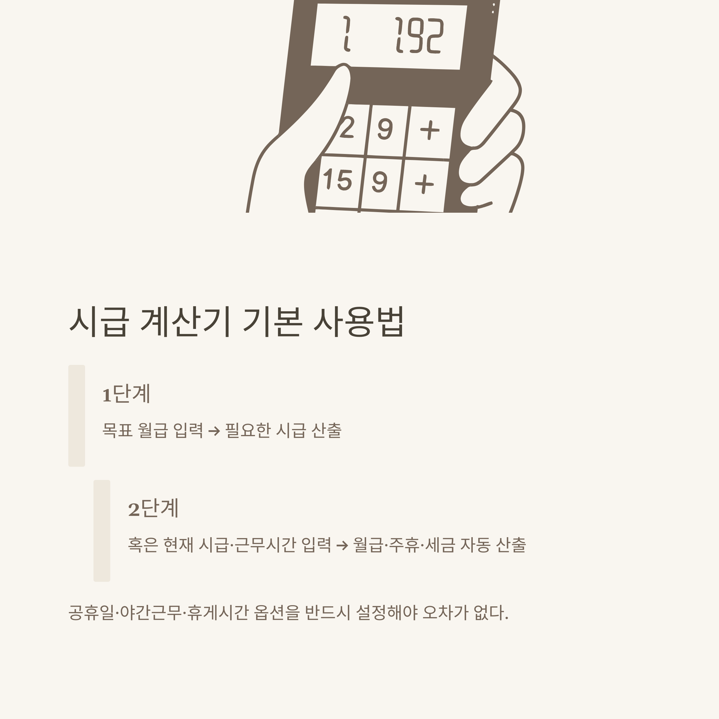 알바 월급 계산기 완전정리: 급여·세금·주휴수당·시간 계산기 활용법까지 실전 가이드6