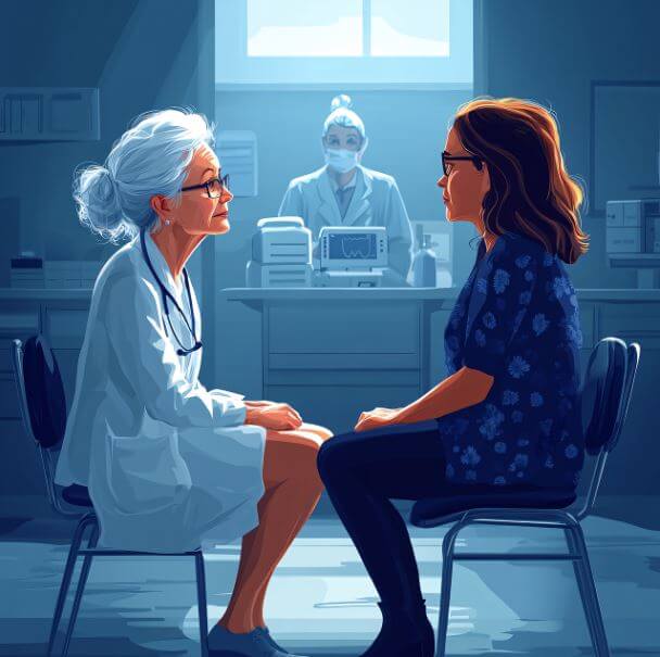 상담 중인 의사와 환자