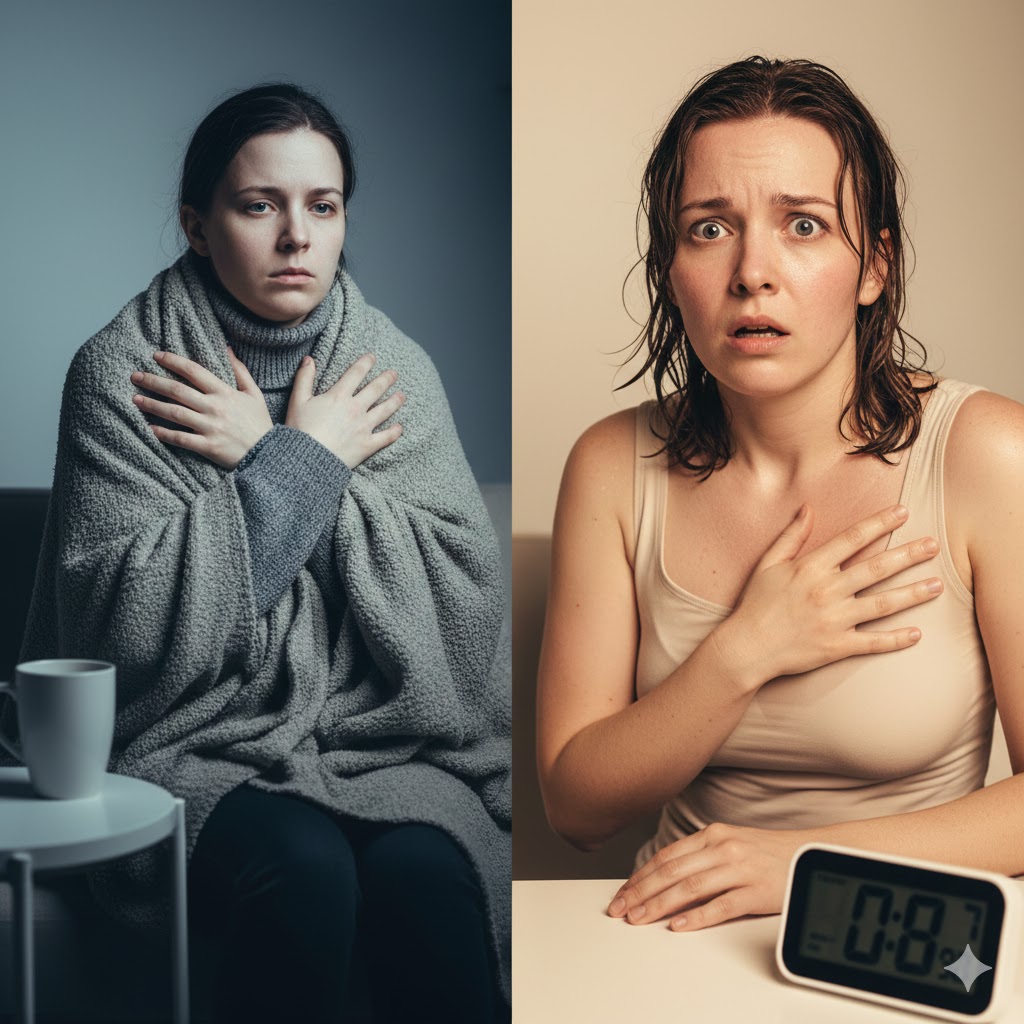 갑상선기능저하증과 항진증의 증상 비교 - 추위vs더위, 체중증가vs감소
