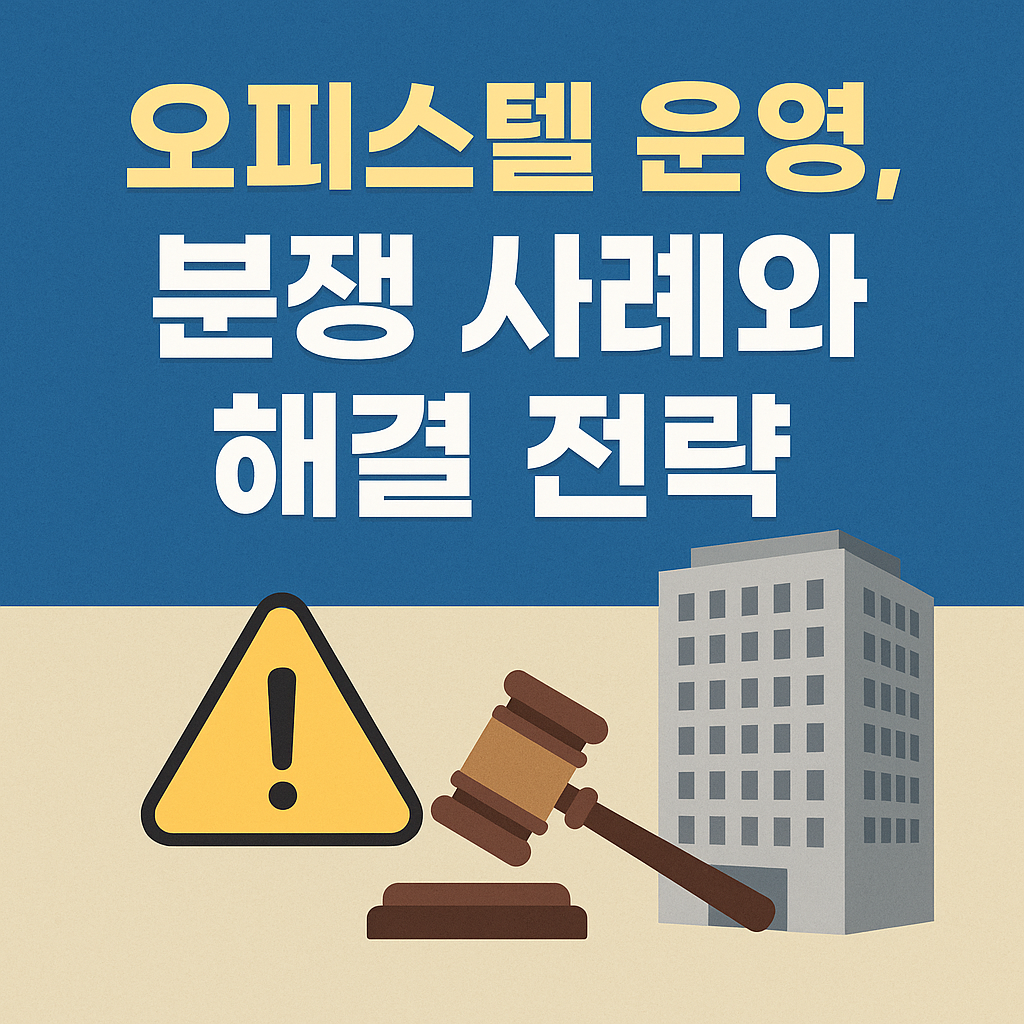 “오피스텔 운영, 분쟁은 피할 수 없다? 실제 사례와 해결 전략 완벽 정리”