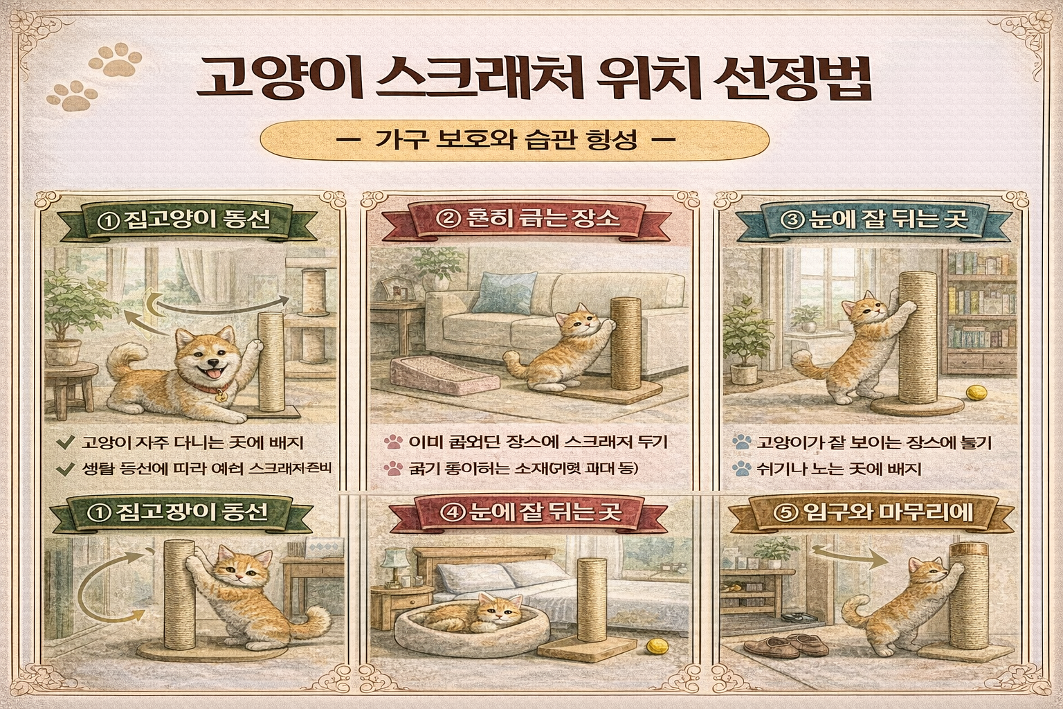 고양이 스크래처 위치 선정 설명사진