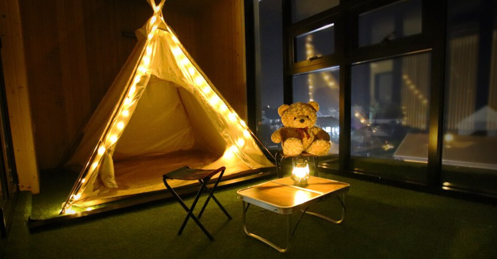 천둥소리 실내 글램핑