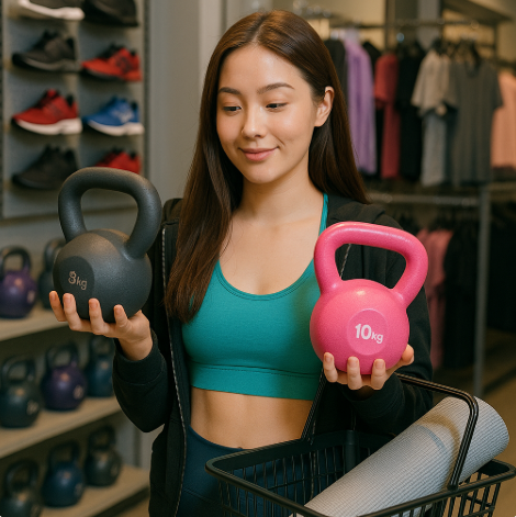 운동 용품 쇼핑하는 mz 여성