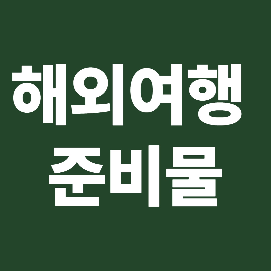 해외여행준비물