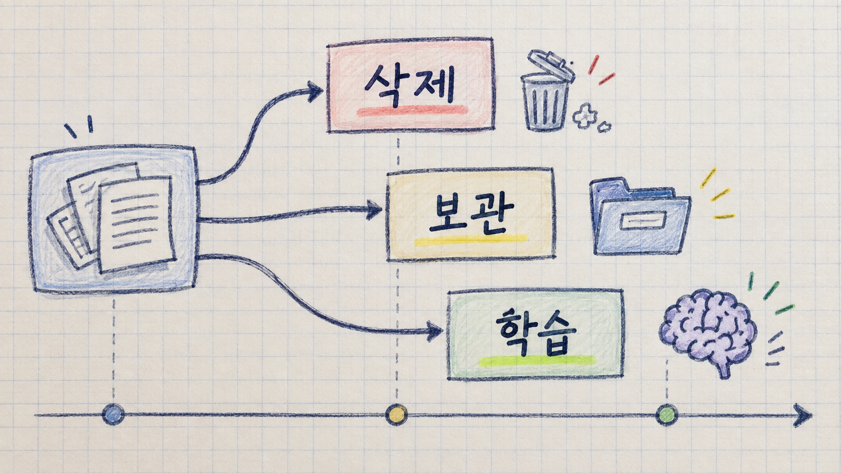 대화 기록이 남는 세 갈래