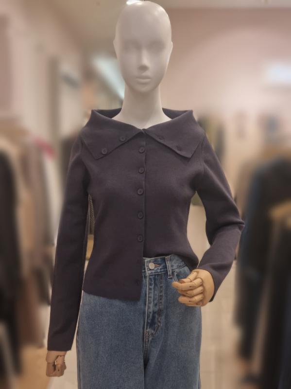 플라스틱아일랜드 카라 니트 가디건 PP4KG067