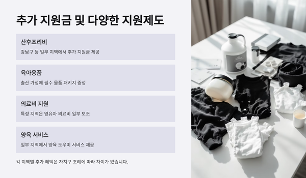 출산장려금 추가 지원금 있는 지역 (산후조리비, 육아용품 등)