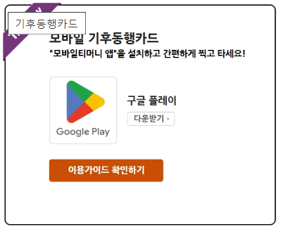 모바일 기후동행카드 발급하기