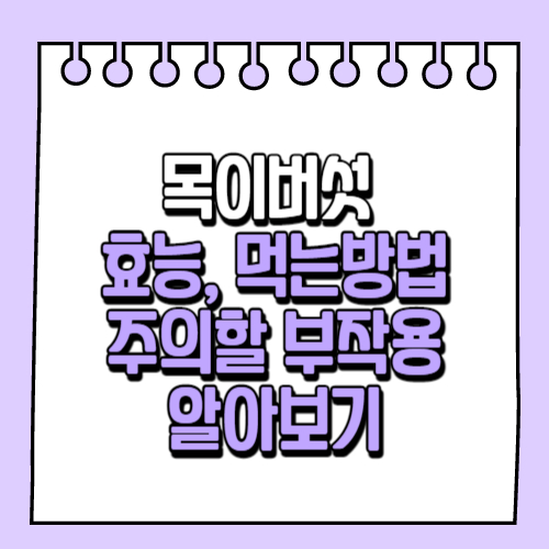 목이버섯 효능, 주의할 부작용, 먹는 방법