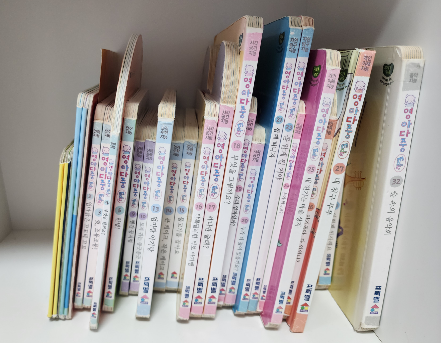 책꽃이에 꽃힌 책들