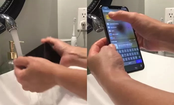 물에 젖은 스마트폰 관련 안내 이미지