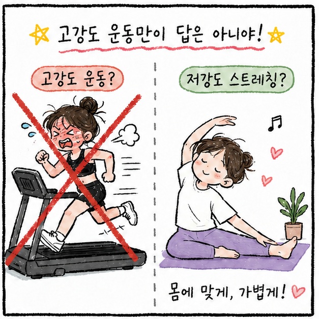 생리 중 운동, 무조건 쉬고만 있진 않나요?, 고강도 운동이 답은 아니야