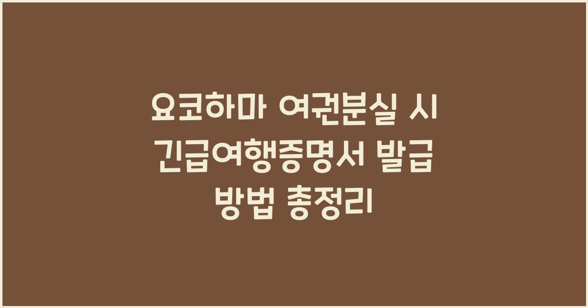 요코하마 여권분실 긴급여행증명서 발급