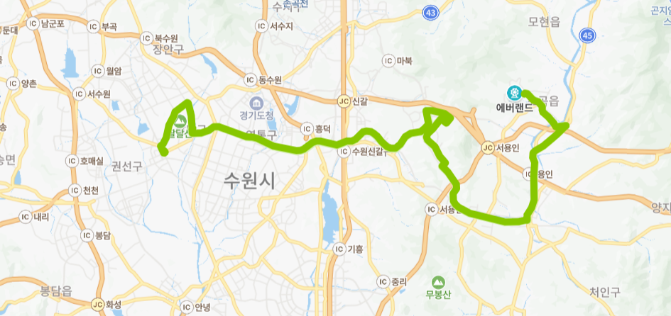 수원-용인-66-4번-버스-노선-지도