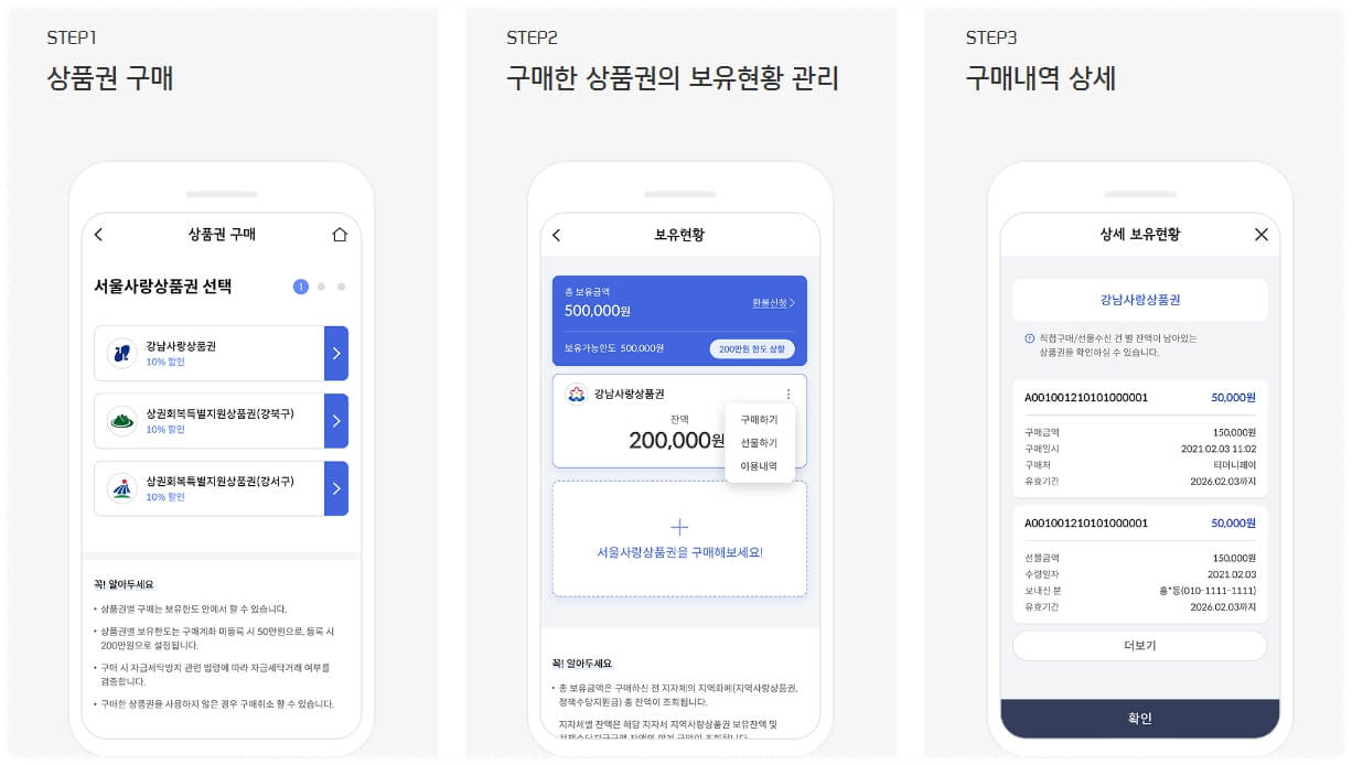 서울사랑상품권 발행일정