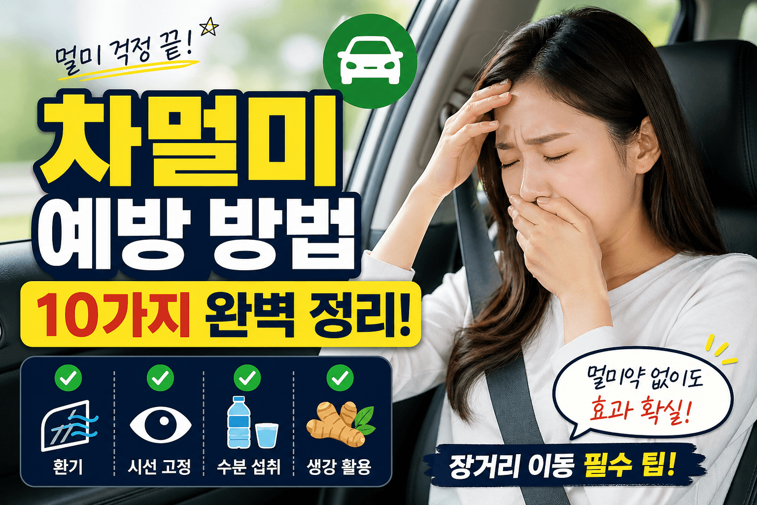차멀미 예방 방법 10가지, 여행 전 꼭 확인하세요