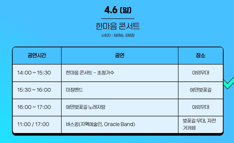 [지역 축제]가평 에덴벚꽃길 벚꽃축제❘축제 기간, 일정, 체험 행사, 먹거리, 포토존