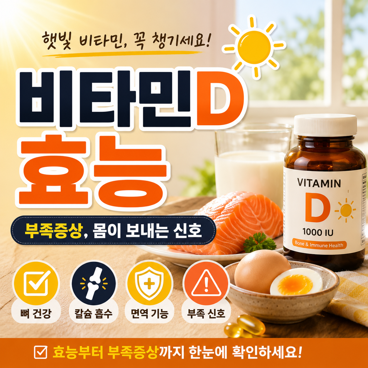 비타민D 효능과 부족증상, 몸이 보내는 신호