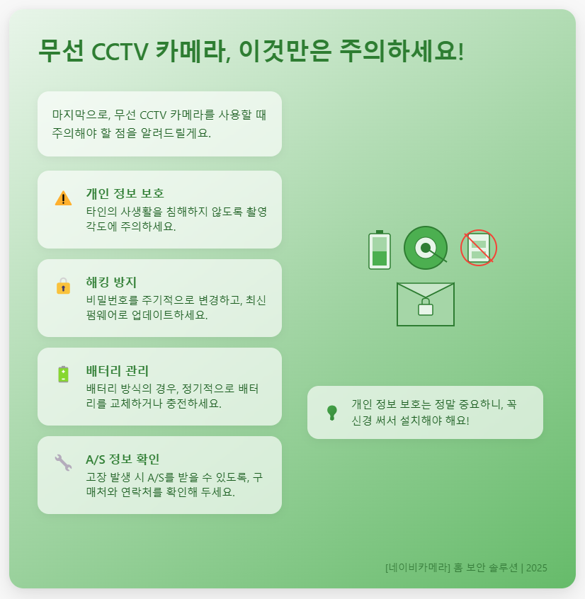 무선CCTV카메라 보안주의